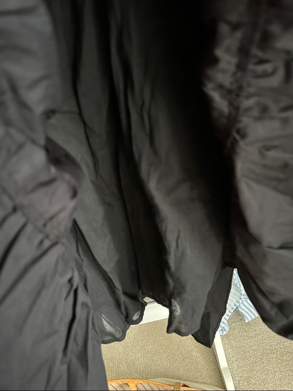 Elastic-Waist Black Tiered Maxi Skirt - Picture 3 of 6